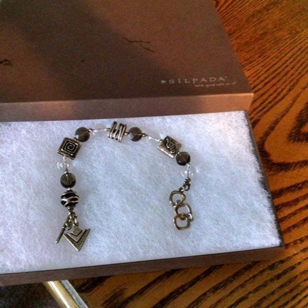 Silpada Smoky Quartz Crystal .925 Sterling Silver